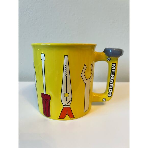 Menards Tool Designed Yellow Drinking Coffee Mug Cup - Picture 3 of 6